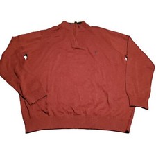 Men's Joules XL Sweater Mock Neck LS 1/4 zip Pullover 100% Cotton Burgandy