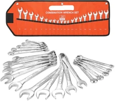 Combination Wrench Set 20-Piece Metric 6 mm to 18 mm with Roll-up Pouch
