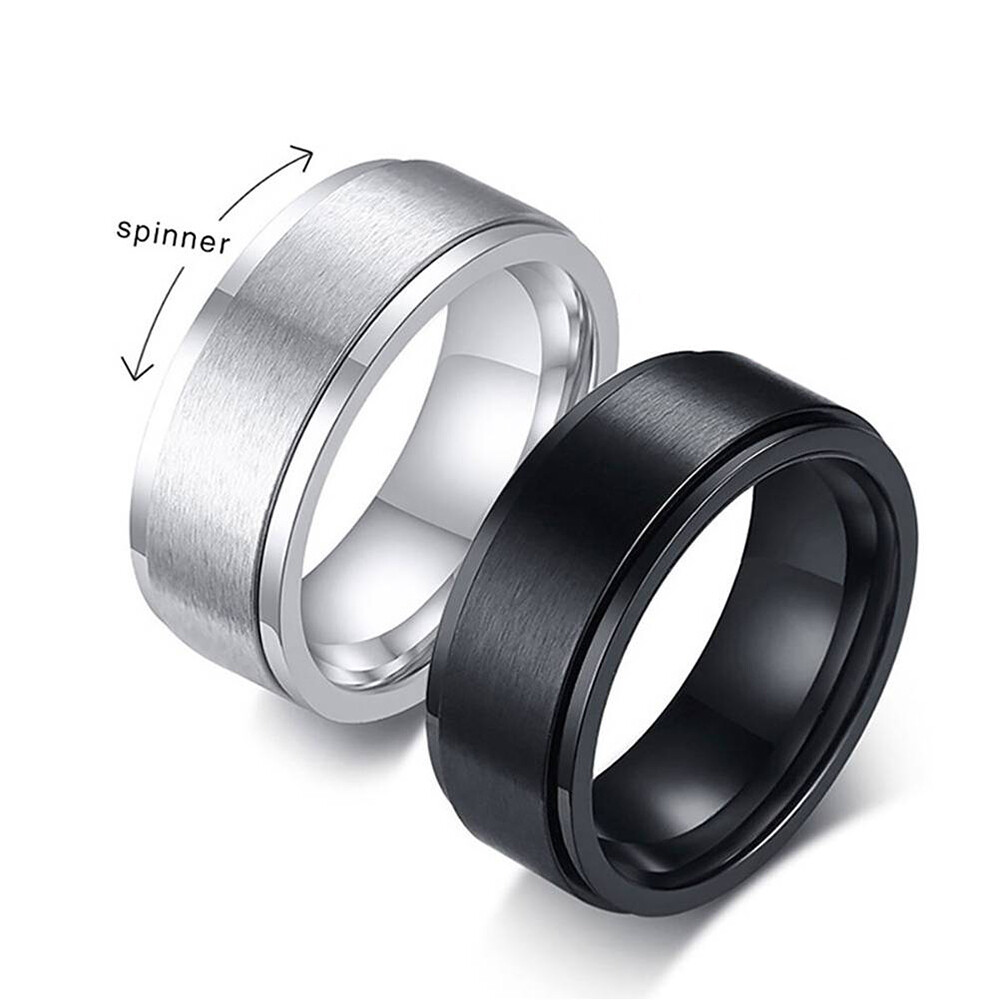 Anneau Acier Inoxydable BlackAmazance - Zircon, Couleur Rose Doré/argent/noir, Taille Ajustable Femme