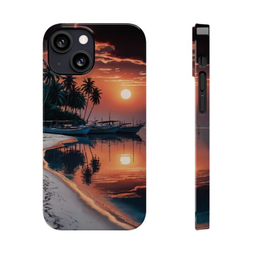 Für iPhone 16 Pro Max, 15, 14, 13-11 Slim Handyhülle Tropical Sunset Strand Cover - Bild 39 von 83