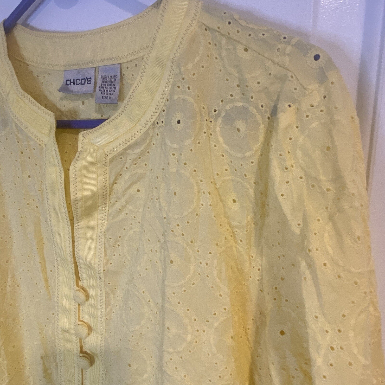 Chicos Yellow Button Down Light Weight Jacket - image 2