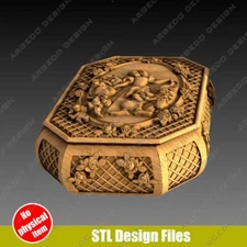 3D STL Model Wooden Case Jewelry Box Model #3 CNC Plan for CNC Router Engraving