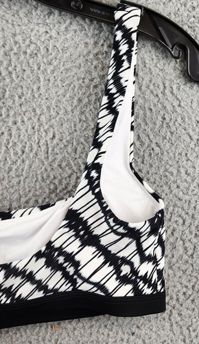 DKNY Printed Square-Neck Bikini Top Women's M Black/White Removable Cup Pullover - 第 11/13 張圖片