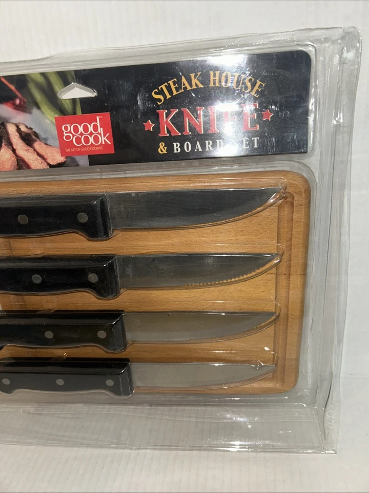 Juego de cuchillos y tablas de cortar Good Cook Steak House de 5 piezas nuevo con etiquetas Foto 3 de 4