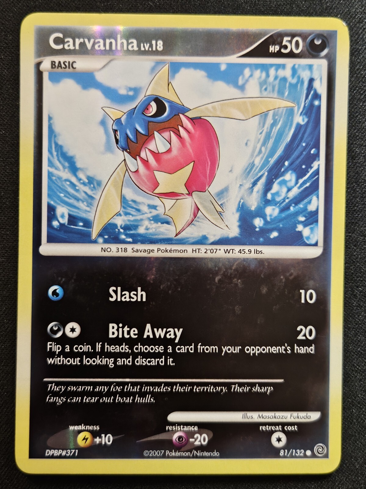 Carvanha 81/132 Diamond & Pearl Secret Wonders Reverse Holo Pokemon TCG 2007 LP