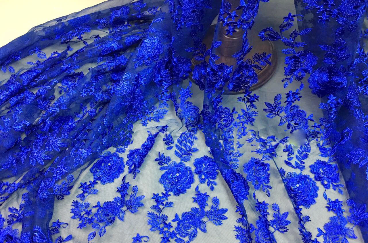 OFF WHITE Costume da ricamo abito da sposa pizzo tulle fiore spettacolo danza abbigliamento tessuto 1 Y