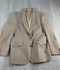 Farah Mens Tweed Sport Coat Size 44R Buttons Elbow Patches