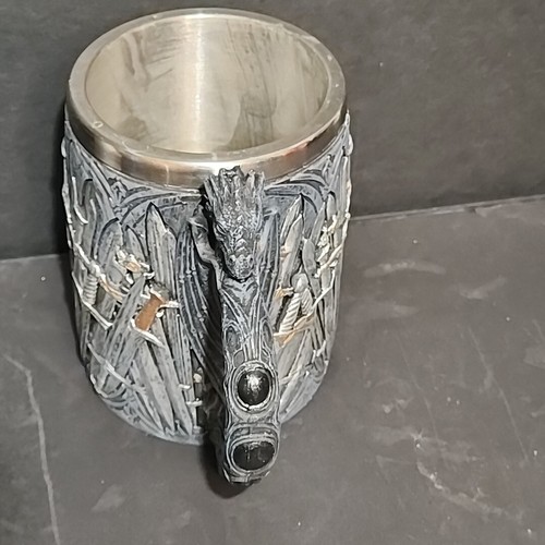 Game of Thrones Swords Mug Tankard Stainless Steel & Resin Stein Removable Liner - Picture 3 of 10