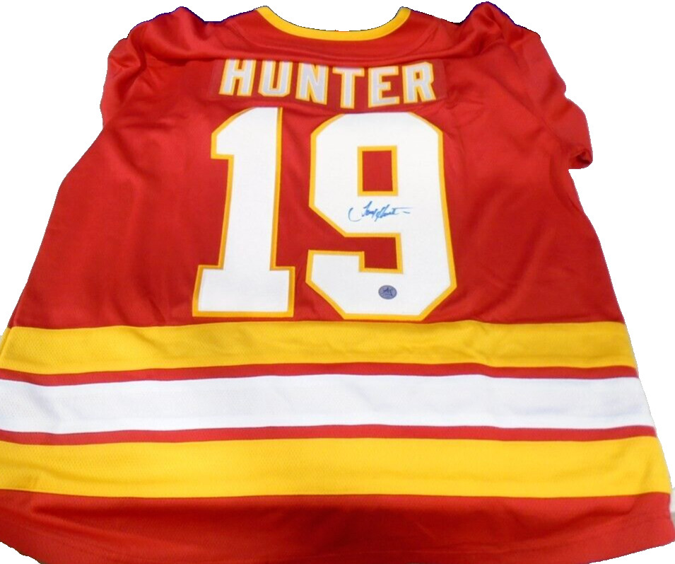NHL Calgary Flames Tim Hunter #19 Signed Jersey Men's XL w/COA