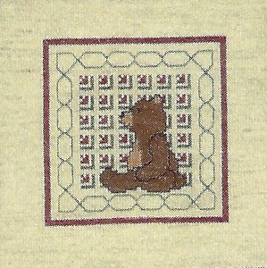 Bear-on-a-Quilt-Square-Cross-Stitch-Pattern-Leaflet-5-designs-Animals-Quilt