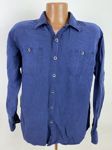 Polo Ralph Lauren Playa para Hombre Camisa de Campo Grande Azul Marino Lino  Seda Mezcla de manga larga | eBay