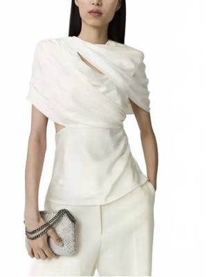 Stella McCartney Cream Draped Cape Top Size 38
