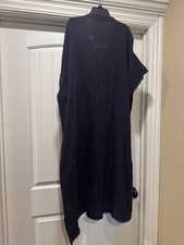 Eileen Fisher Ocean Organic Cotton Lofty Gauze Mandarin Collar Dress 1X