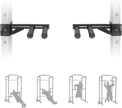 SYL Fitness Dip Bar Attachments for 2x2 or 3x3 Power Rack Double
