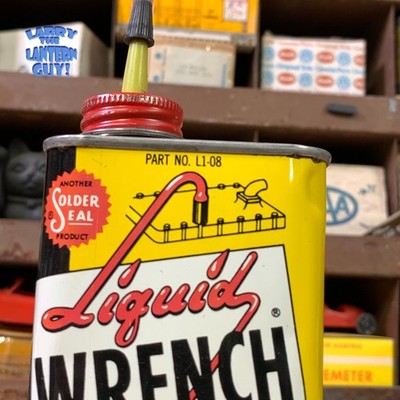 Vintage Liquid Wrench 8oz Tin Can Rust Penetrant Nice Condition ~ Empty Cleaned