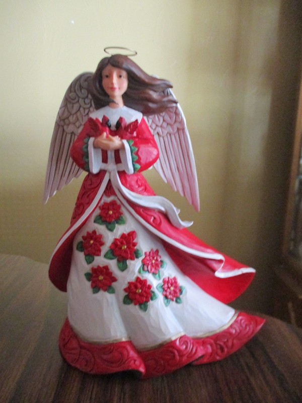 Jim Shore HOLIDAY PEACE - Red Christmas Angel Figurine 6012940