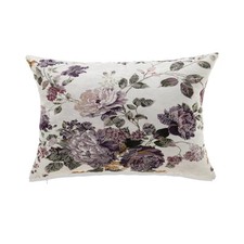 Purple Flowers On A White Background Pillow Cover