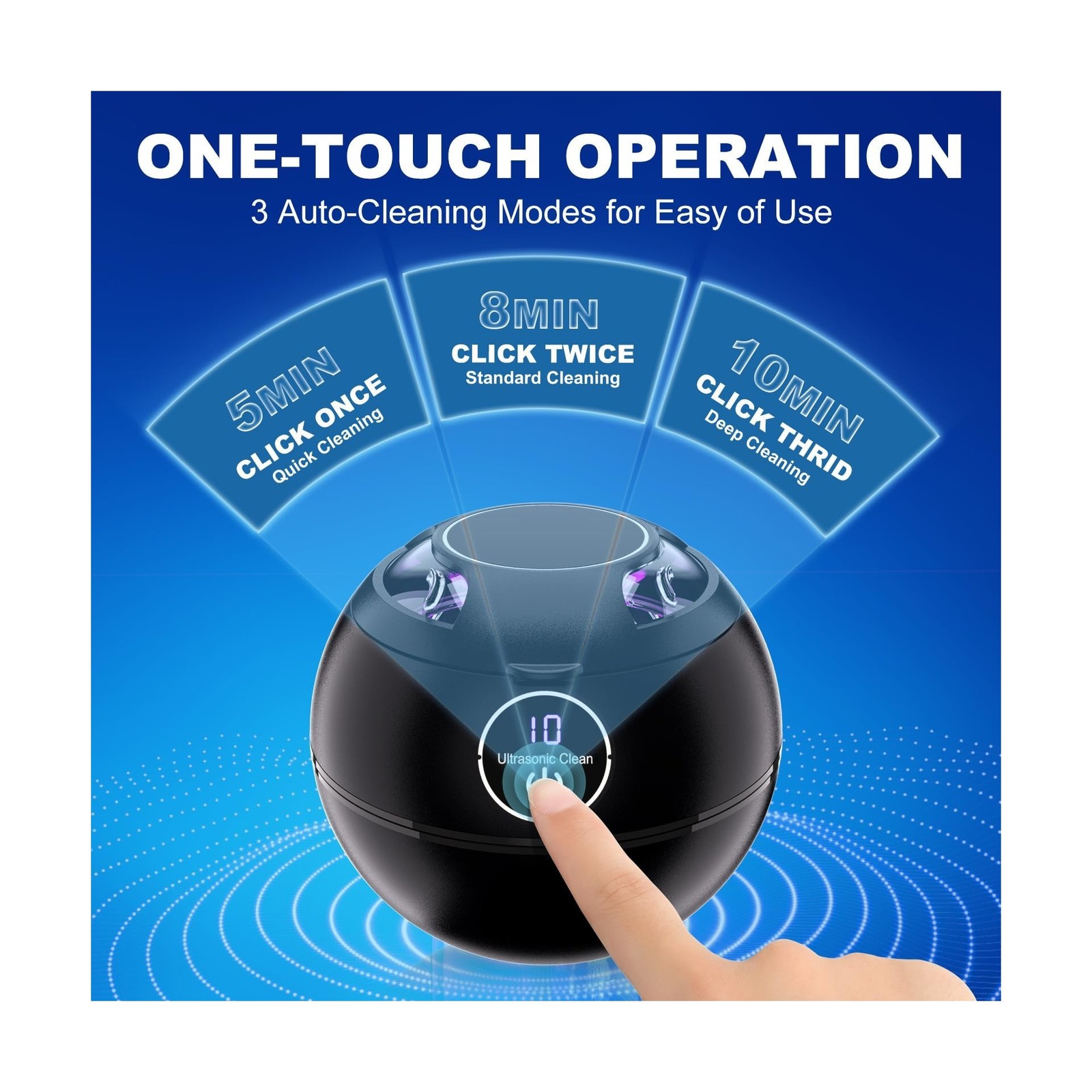 Ultrasonic Retainer Cleaner Machine, Sonic Denture Cleaner for Mout... Fast Ship