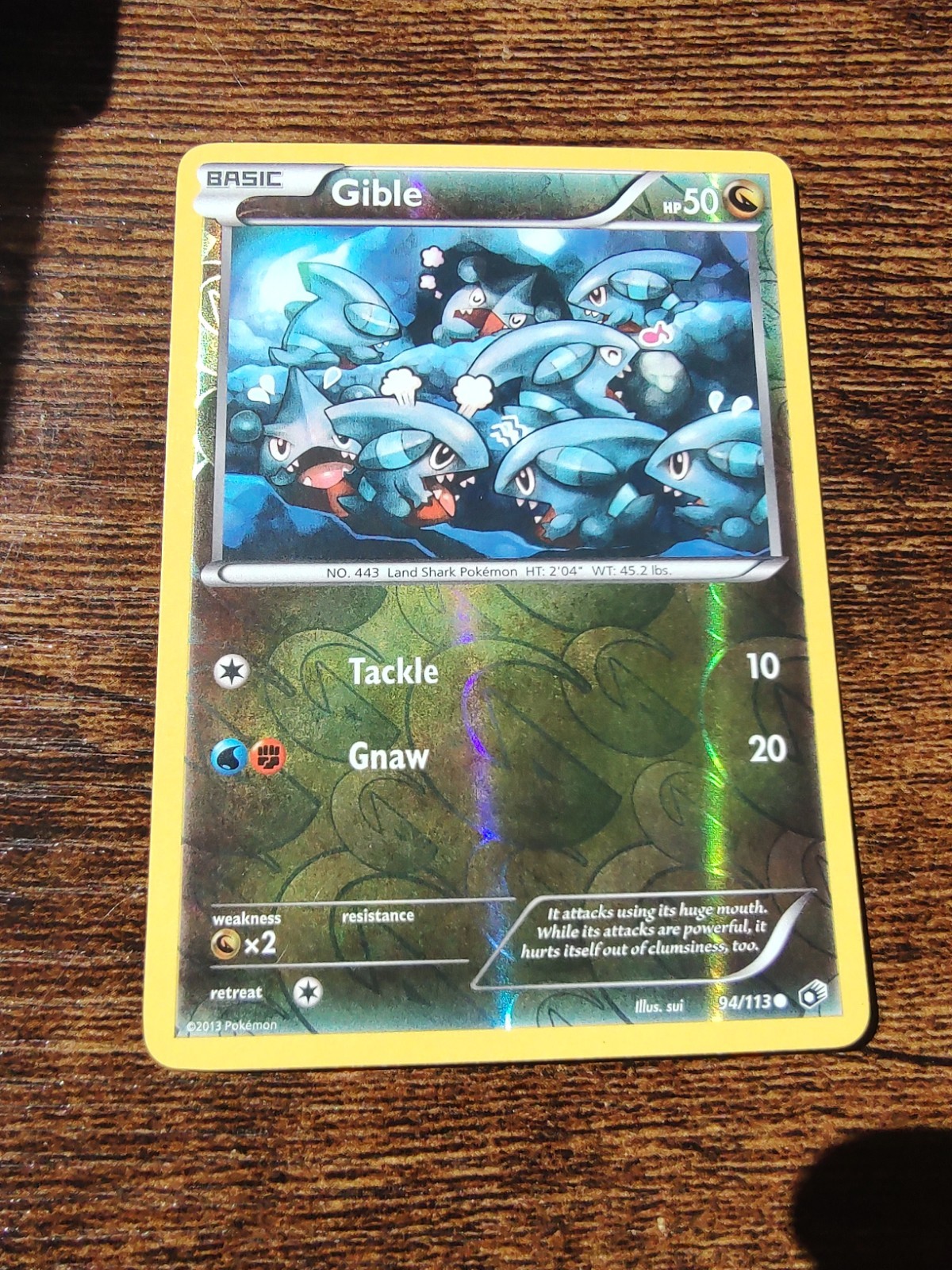 Pokemon Legendary Treasures Gible 94/113 Reverse Holo
