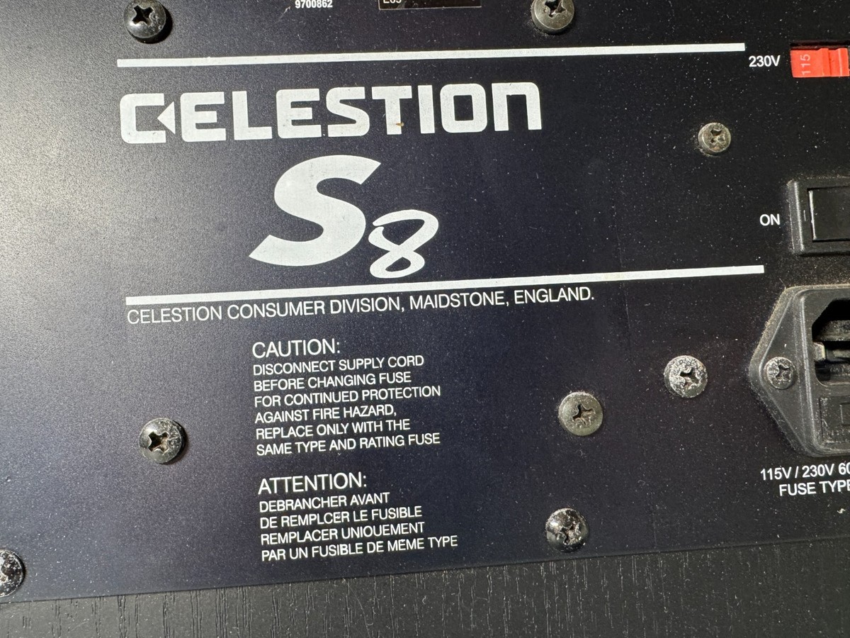 CELESTiON 　S8 ウーハー Celestion S8 Subwoofer Home Theater Powered Sub Down Firing 8