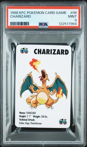 Charizard #06 Pokemon Trading Card Game Mini KFC 1998 Nintendo WOTC PSA 9