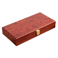 Wooden Decorative Storage Box with Hinged Lid Lock for Home Office Keepsake