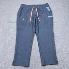 Figs Yola Skinny Scrub Pant Womens XLP Extra Large Petite Blue Technical Medical