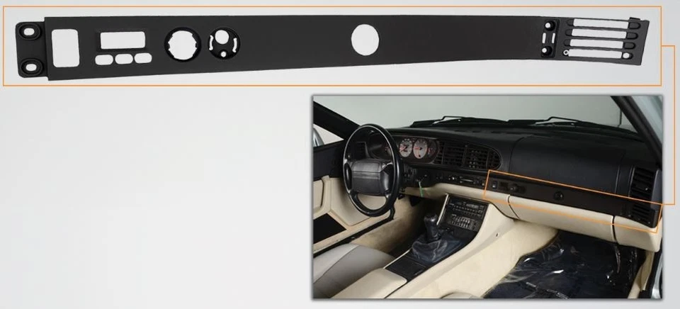 Porsche 944 1985-1991 embellecedor de tablero sobre guantera 944552436001DB Foto 2 de 4