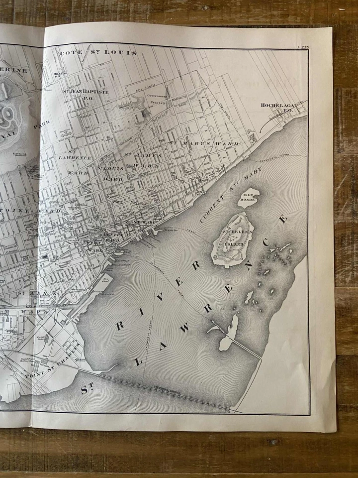 Черно-белая КАРТА ГОРОДА МОНРЕАЛЯ И ОКРЕСТНОСТЕЙ - 1877 (страница 135) - Изображение 4 из 4