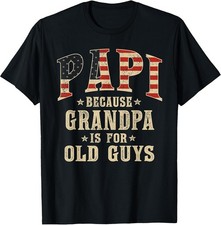Papi Vintage USA Flag T-Shirt - Perfect Gift for Grandpa