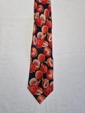 Krawatte Motivkrawatte Vintage 70er 80er 90er lustig mehrfarbig rot Pfirsich