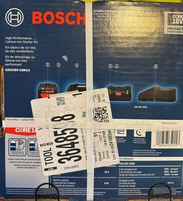 NEW Bosch High Performance Lithium-Ion Battery Starter Kit Model
