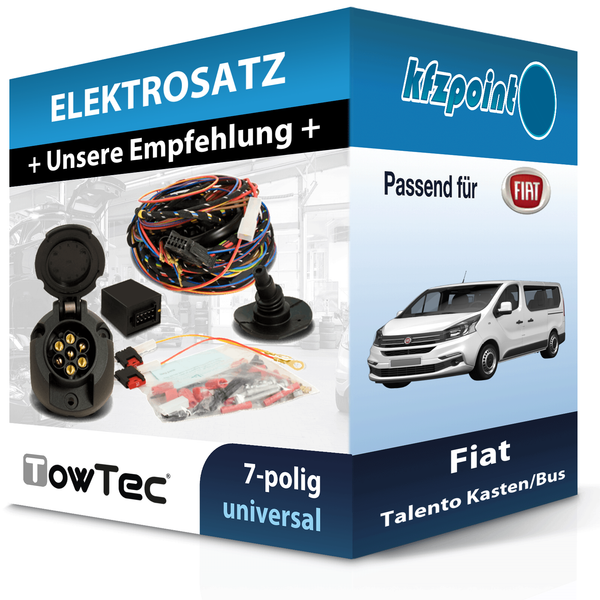 für Fiat Talento Kasten/Bus 06.2016-Jetzt Towtec E-Satz 7Polig Universell NEU-image