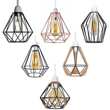 Ceiling Light Shade Geometric Wire Cage Pendant Lampshade Lamp Industrial Cage