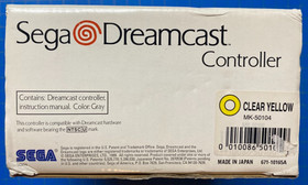 Official Sega Dreamcast Clear Yellow Controller (HKT-7700) w/ Box, Manual & Bag