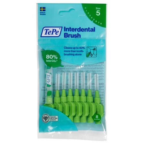 TePe Interdental Brushes Original - 0.8mm - ISO 5 - Green - 8 Brushes - Image 2