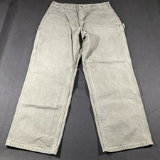 Carhartt Pants Loose Original Fit Men s Work Pants 34x30 Olive Green B11-MOS