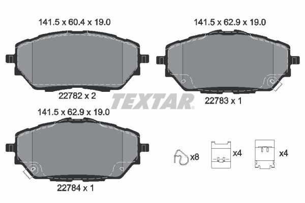 1X Textar 2278201 Bremsbelagsatz Scheibenbremse FüR Toyota-image