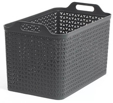 1x 35L Strata Urban Store Baskets Grey Stackable Plastic Container without Lid
