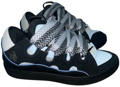 LANVIN Curb Black Light Blue Sneakers Shoe Size EU 42/size 8.5
