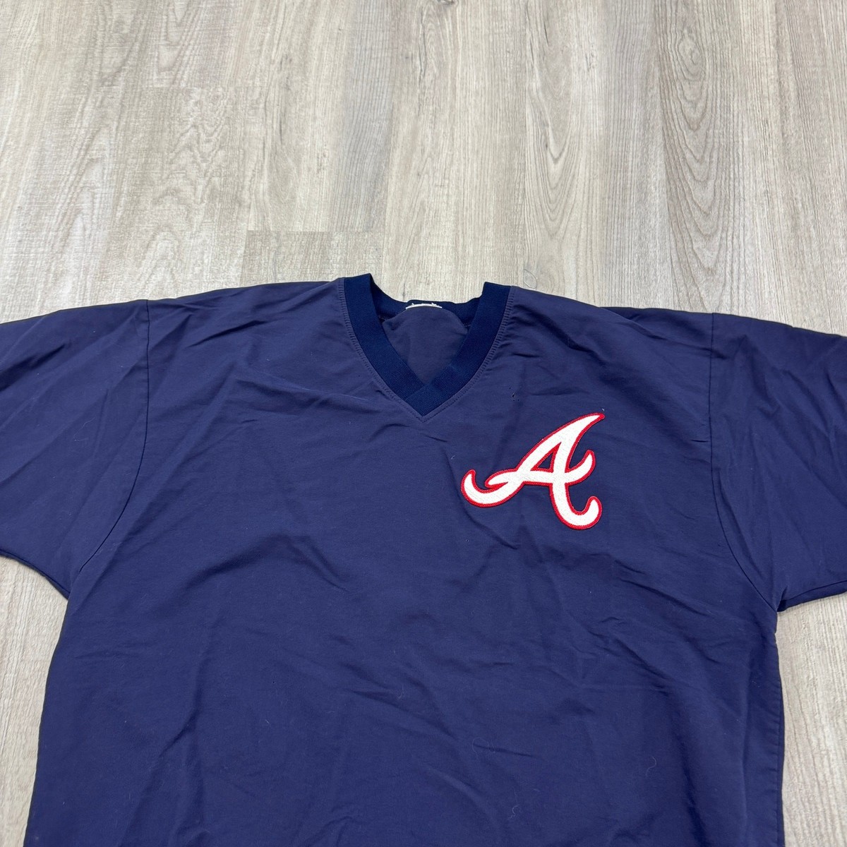 Vintage Atlanta Braves Short Sleeve Windbreaker Men's XL Blue MLB