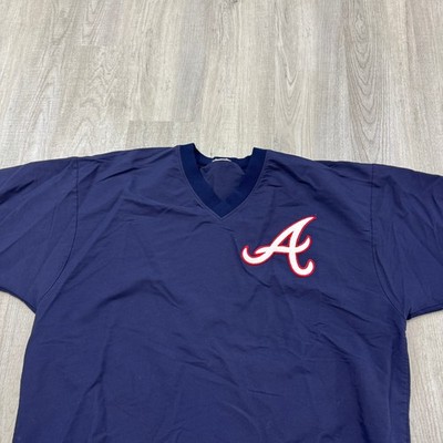 Vintage Atlanta Braves Short Sleeve Windbreaker Men's XL Blue MLB