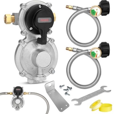 Aekops RV Propane Regulator 2 Tank Hoses 2-Stage Auto-Changeover Camper