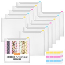 12 Pack Scrapbook Paper Storage 12x12 Paper Organizer with 60PCS Sticky Index...