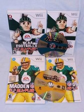 Nintendo Wii All-Play: NCAA Football 09 + Madden NFL 09 with Manuals VG Cond.
