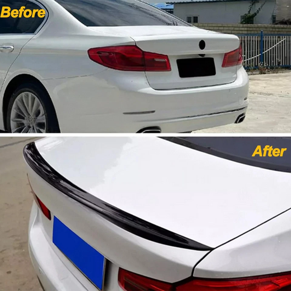 For BMW F10 535i 550i M5 11-16 Carbon Look Rear Trunk Spoiler Wing Lip MP Style Foto 3 de 4