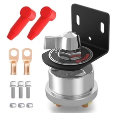 Joinfworld 12V Battery Disconnect Switch with Side Post Mounting Bracket,... 