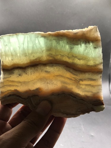 385g Lastra di Calcite Caraibica Blu Cristallo Guarigione Energia Pietra Meditazione Decorazione - Foto 5 di 22