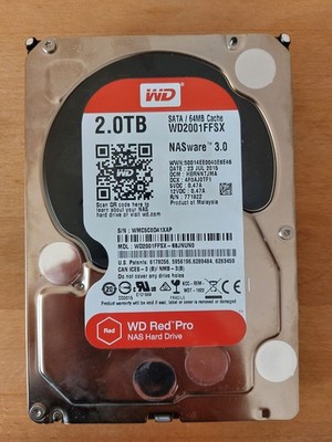 Western Digital (WD) 2TB 500MB/s Red Pro NAS Hard Drive (WD2001FFSX)
