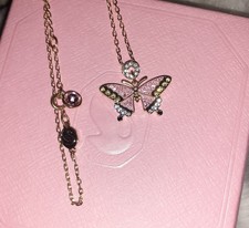Swarovski Idylia Lily Pink Butterfly Necklace Certified Genuine